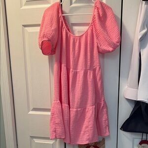 Lilly Pulitzer Pink Textured Beach Cover Up Dress M